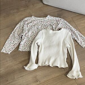 H&M Floral and White Long Sleeve Tees